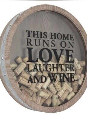 Rustic Circular Wine Cork Glass Front Shadowbox